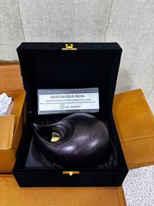 Aluminum Tear <b>Drop</b> Urn With Golden Heart And Black Velvet <b>Box</b> - Product Image 3