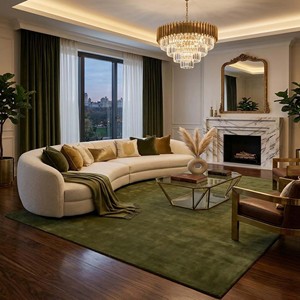 Solid Grand Moss Area Rug Soft Plush Modern Hand Tufted Minimalist Carpet Luxury Plain Floor <b>Mat</b> for Living Room Bedroom DecorX - Product Image 5