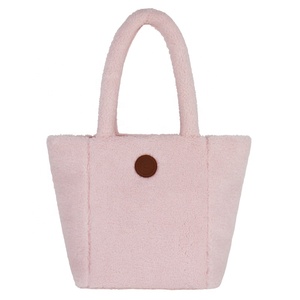 Classic for <b>Pink</b> Plush Tote Bag for Girls Soft Handbag with RFID Anti-Theft & USB Port Stylish Portable Cotton Polyester Lining - Product Image 1