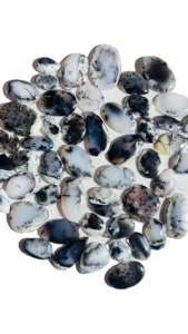 โอปอลเดนไดรติกแบบคาโบชอง – อัญมณีลายธรรมชาติ, โอปอลมอสสีดำและสีขาวสำหรับเครื่องประดับ ราคาขายส่งแบบยกชุด - Product Image 2