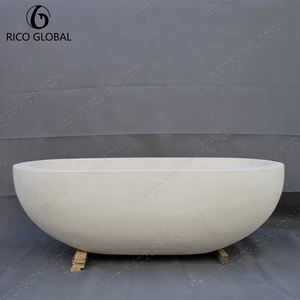 Baignoire à remous en pierre calcaire sculptée pour hôtels - Product Image 1