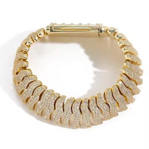Starspire 20 Inch Gold Plated 925 <b>Silver</b> Cut Moissanite Hip Hop <b>Tennis</b> Link Chain <b>Necklace</b> Luxury Sparkling Jewelry Unisex - Product Image 5