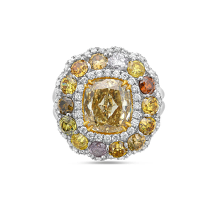 3.02 CT Fancy Brown <b>Emerald</b> Cut Moissanite 925 <b>Silver</b> Prong Setting Engagement <b>Ring</b> for Party & Gift - Product Image 4