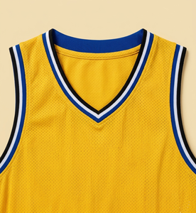 Camiseta de Baloncesto Amarilla sin Mangas, Unisex, Cuello Redondo, Transpirable, 100% Poliéster, Corte Regular para Adultos, para Todas las Temporadas - Product Image 6