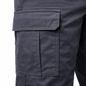 Men Cargo Jogger Pants Olive Green Canvas Anti-Wrinkle 100% Polyester Lightweight Elastic Waist Multiple Pockets Drawstring - Product Image 5