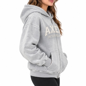 เสื้อฮู้ดซิปผู้หญิง แขนยาว สไตล์ลำลอง มีกระเป๋าหน้า ทรงพอดีตัว - Product Image 4