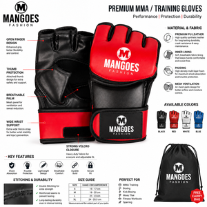OEM Custom Logo MMA Half Finger Gloves Breathable PU Leather for Closure Adjustable Wrist Strap Gym Martial Arts Boxing - Product Image 6
