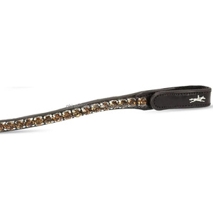 Bandeau de tête de cheval en cuir noir de qualité supérieure, décoratif, fantaisie, avec cristaux, design personnalisé, pour bride anglaise - Product Image 6
