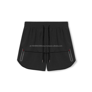 Ropa de gimnasio de verano con logotipo personalizado para hombre, pantalones cortos informales transpirables sólidos de malla de secado rápido para hombre, pantalones cortos deportivos para hombre - Product Image 5