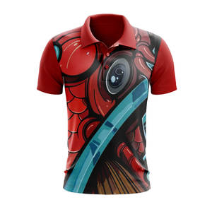 Polo de haute qualité OEM ODM, polo imprimé en couleur dégradée entièrement sublimé, polo à manches courtes avec boutons, t-shirt polo pour homme - Product Image 3