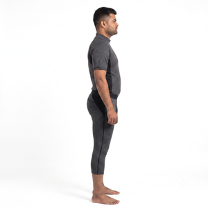 Men's Recycled Merino <b>Wool</b> <b>Base</b> <b>Layer</b> Set-3/4 Tights & Short Sleeve Top Techwear Hunting Underwear - Product Image 3