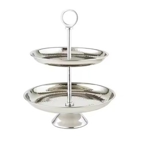 Support de service en métal pour gâteaux, présentoir à gâteaux, plateau de service pour desserts, décoration de table de mariage - Product Image 6