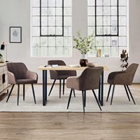 Chaise de salle à manger rembourrée de haute qualité, chaise en tissu moderne avec accoudoirs pour restaurant, café, bistrot et usage domestique