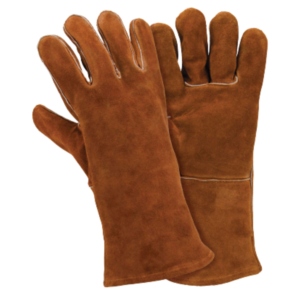 Gants de soudage anti-vibration en cuir de vachette pleine fleur haute performance, avec manchette de sécurité, ignifuges et durables - Product Image 1