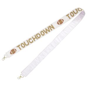 Amazing hand made Football festival <b>Game</b> Day design seed beaded TOUCH DOWN Strap shoulder belt bag Unique Designer strap belt - Product Image 1
