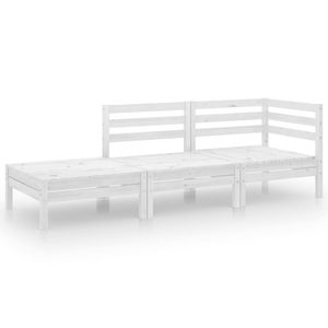 Ensemble de salon de jardin modulaire en pin massif blanc, collection de meubles d'extérieur modernes - Product Image 2