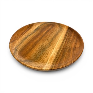 Wooden Round Serving Tray | Handmade Wooden <b>Platter</b> | Natural Wood Snack Plate | Wooden Dining & Serving Tray - Product Image 3