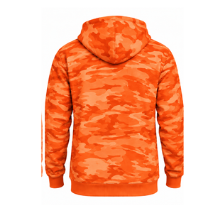 <b>Orange</b> Camo Pullover <b>Hoodie</b> <b>Men</b> Custom Printed Camouflage Sweatshirt Kangaroo Pocket Long Sleeve Casual Athletic Streetwear Top - Product Image 2