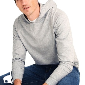 Sweat à capuche pour homme en molleton 100% coton, col rond, hiver, couleur unie, effet délavé, avec demi-fermeture éclair, design color block, coupe oversize, séchage rapide - Product Image 2
