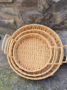 ถาดและตะกร้าหวายสานมือรักษ์โลก ทนทาน ตกแต่งบ้าน งานฝีมือ - Product Image 5