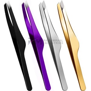 Pinzas para Cejas Estilo Pistola RMI, Punta Inclinada, Marca Privada, Depilación, Color Arcoíris, Cuidado Personal, Acero Inoxidable - Product Image 2