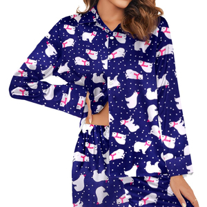 Ensemble pyjama confortable et élégant pour femmes, motif imprimé, vêtements de nuit, vêtements de détente, robe de nuit pour femmes - Product Image 4