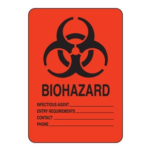 Señal de Entrada de Riesgo Biológico Personalizada Brady, Impresa con UV en PVC o Aluminio para Laboratorios - Product Image 2