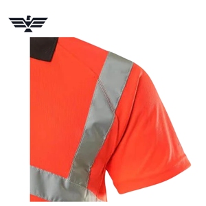 Polo de sécurité haute visibilité personnalisé en polyester |   Vêtements de travail réfléchissants de classe 2 ANSI |   Uniforme de travail industriel pour hommes - Product Image 3