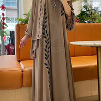 Abaya pour femmes de qualité supérieure, finition premium, légère, élégante, longue, à manches longues, respirante, modeste, pour un usage quotidien, en coton/polyester