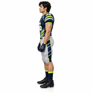 Conjunto de Uniforme de Fútbol Americano Personalizado, Transpirable, de Secado Rápido, Cuello en V, Spandex, Poliéster, para Jóvenes y Adultos - Product Image 3
