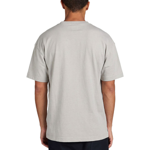 Camiseta de Algodón Gris Claro para Hombre, Manga Corta, Cuello Redondo, Estilo Casual, Color Sólido, Corte Regular, Tejido Liso Teñido - Product Image 2