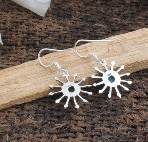 Boucles d'oreilles pendantes de luxe en argent sterling 925 avec turquoise naturelle authentique pour mariage et soirée, bijoux unisexes - Product Image 5