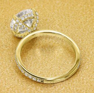2.5 CT Moissanite <b>925</b> Sterling <b>Silver</b> Gold Prong Set Certified Engagement Wedding Anniversary Diamond Alternative Geometric <b>Ring</b> - Product Image 2