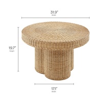 Table basse moderne en rotin naturel avec plateau en bois, durable, écologique, faite à la main, de haute qualité, meubles pour la maison, pour le salon