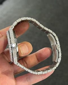 Reloj de Pulsera para Hombre, Estilo Hip Hop, de Acero Inoxidable, con Diamantes Moissanite, Cuarzo, Buen Precio, Disponible para Regalo - Product Image 2