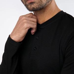 Camiseta Henley de Manga Larga con Cuello Redondo y Diseño Waffle para Hombre, Corte Ajustado, Estilo Casual, Algodón Transpirable, Color Liso - Product Image 4