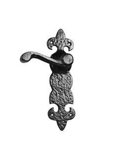 Luxury Antique Brass Iron Door Handle with Traditional Scroll Lever Style with Lock & <b>Latch</b> for Sophisticated Vintage - Product Image 1