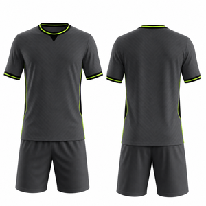 Premium Minimalist Dark Grey Soccer Uniform Set with Neon <b>Lime</b> and Black Trim High-Definition Sublimation Team Training Wear - Product Image 3