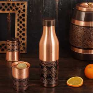 Premium Eco-Friendly 100% Pure <b>Copper</b> Hiking Drinkware with Classic Design Dishwasher Safe Straw Type 1000ml Capacity - Product Image 4