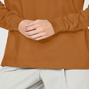 T-shirts pour hommes à col rond, manches longues, jaune foncé, épaules tombantes, imprimés - Product Image 6