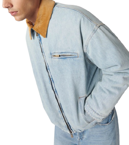 Veste en jean robuste sur mesure pour hommes, broderie, respirante, hiver, service OEM, logo personnalisé, veste de travail - Product Image 5