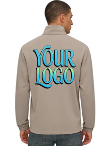 Custom Item Men's Quarter-Zip Collar Zip-Up Sweatshirt 100% Cotton Winter Thin Style Customizable Front <b>Back</b> Sleeves 3 Parts - Product Image 3