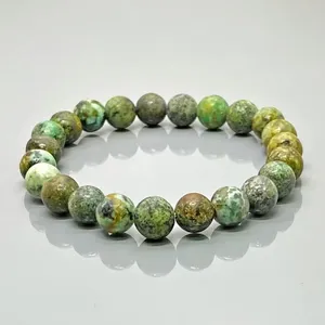 Natural African Turquoise 8mm Smooth Round AA Grade <b>Gemstone</b> Beads Stretch <b>Bracelet</b> Healing Jewelry Wholesale - Product Image 4