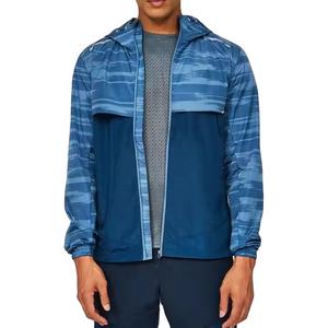 High Quality <b>Men's</b> <b>Lightweight</b> Windbreaker <b>Jacket</b> Custom Sublimation Breathable Full Zip Printed Hooded Waterproof Feature - Product Image 3
