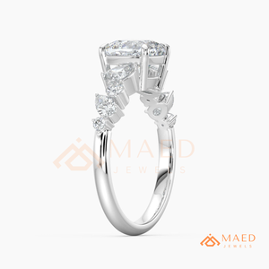 925 Silver Round Moissanite Engagement Ring Wide Band Wedding Ring Bridal Jewelry Gift for Women USA Luxury Sale - Product Image 6