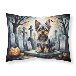 Funda De Almohada estándar Yorkshire Terrier Spooky Halloween, ligera, Súper suave, fácil cuidado, ilustraciones decorativas, juegos de fundas de almohada - Product Image 1