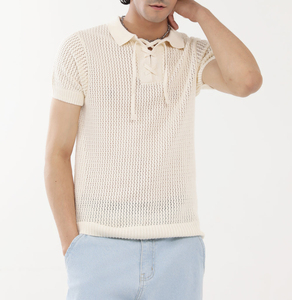 T-shirt polo pour homme en coton à manches courtes avec logo personnalisé, noir et blanc, respirant, sport, grande taille - Product Image 4