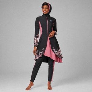 Nouvel ensemble de burkini modeste 4 pièces pour femmes musulmanes – Maillot de bain confortable à manches longues, hijab intégré, couvrance totale, style sportif islamique - Product Image 1