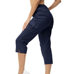Pantalones Capri Cargo para Mujer, Ligeros, Corte Holgado, 3/4 de Longitud, Deportivos, Transpirables, con Múltiples Bolsillos - Product Image 4