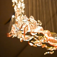 Lustre moderne de luxe, luminaire suspendu décoratif en verre LED pour plafond haut, entrée